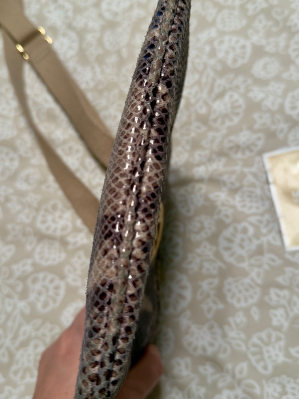 MICHAEL KORS  Fulton Logo Snake Print Crossbody Messenger Bag - Picture 5 of 11
